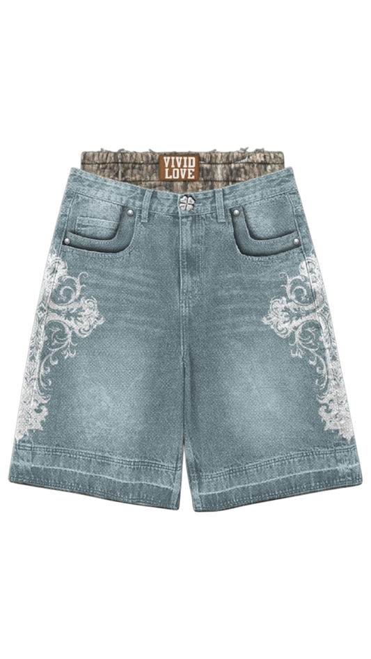 “Faded Heart Jorts” Heaven Left Me